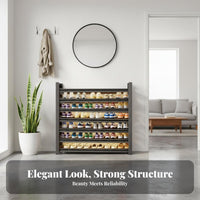 Sturdy Multi-Tier Steel Shoe Rack Space-Saving Metal Shoe Rack Heavy Duty Large Capacity for Families, Homeowners, Hallway, Small Areas, Mudroom, Bedroom