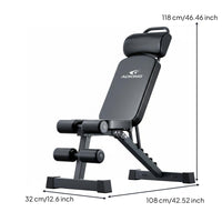 Heavy Duty Construction Adjustable Weight Bench Non-Slip Feet Fitness Equipment High-Density Foam Padding Exercise Chair Ergonomic Design for Men, Home Gym