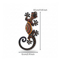 Metal Gecko Wall Art Flat Metal Reptile Wall Decor Multicolor for Bedroom