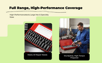 Deep socket set for electric wrenches