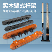 Solid Wood Billiard Cue Rack Roman Style Wall Mounted 4/6/8 Holes