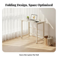 Foldable Rolling Desk Foldable Design Rolling Computer Rolling Table Space-Saving With Storage Shelf for Students