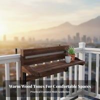 Foldable Railing Desk Space-Saving Hanging Table Sturdy Construction for Deck