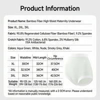 Postpartum Underwear High Waist for Maternity and After Birth, Plus Size Bamboo Fibre Knickers with Silk Gusset