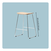 Minimalist Bar Stool Slim Metal Legs Home Seating Space Saving