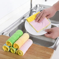 Microfibre Cloth Low Lint Cleaning Cloths, Microfibre Cloth 15cm x 25cm for Dishes, Uniform Pattern Machine Washable Tool for Kitchen Use