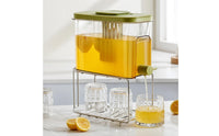 Cold-Water Jug Stand with a Glass Holder Shelf Sturdy Beverage Dispenser Stand with Shelf for Refreshment Station