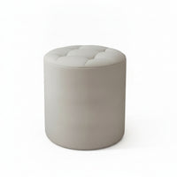 Upholstered Stool Small Leather-Like Stool Low-Height for Dressing Area