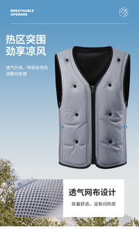 夏季水循环降温马甲空调服情侣款衣服户外工地工人防晒马甲工作服