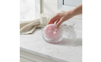 3 Pieces Body Powder Puff and Container Set Reusable Glass Powder Box with Puff Bow Design Washroom Accessory for Dressing Table