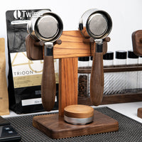 Espresso Portafilter Display Stand Solid Wood Vertical Storage Rack 51-58mm