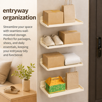 Foldable Wall Shelf for Students, 40cm Carbon Steel Wall Mounted Shelf, Minimalist Storage Rack for Package & Food Delivery