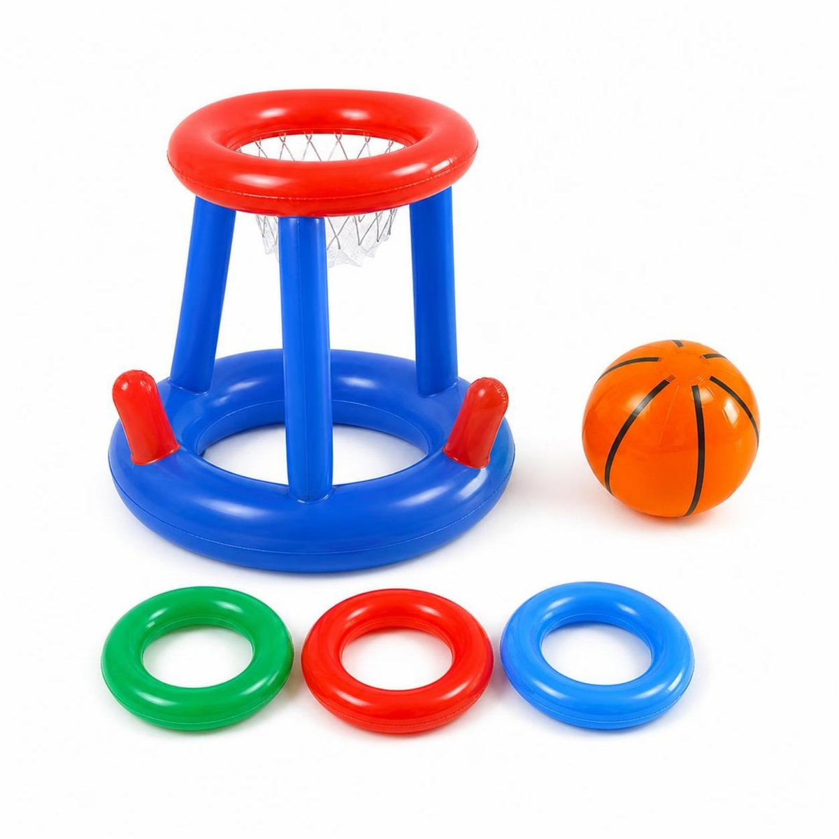With Net 2-in-1 Pool Game Set Interactive Play Pool Basketball Toy PVC Recreation Item Repair Sealing Kit Included for Children