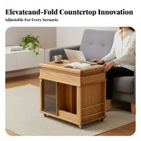 Adjustable C-Table Space Saving Living Room Furniture Multi-Functional with Casters for Students, Sofa Side, Home Office