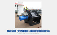 Hydraulic Hoist, Heavy Duty Rig, Marine Crane, Construction Engineering, Durable Build