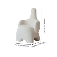 Rounded Backrest Elephant-Shaped Stool Soft Covered White Elephant Stool Padded Children's Furniture Molded Form