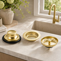 3 Pieces Kitchen Sink Drain Strainer Stainless Steel Sink Strainer with Stopper Rust-Resistant