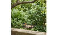 Hanging Bird Feeder Tray Outdoor Metal Mesh Feeding Tray Sturdy for Garden