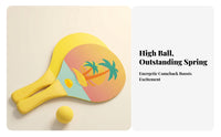 2 Pieces Palm Tree Print Wooden Beach Paddle Rounded Head Water Sports Gear