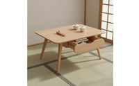 Minimalist Design Solid Wood Tea Table Sturdy Rectangular Coffee Table Easy to Clean Living Room Furniture for Small Apartment