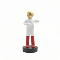 Human Figurine with Round Base Minimalist Sculpture Versatile for Art Lovers