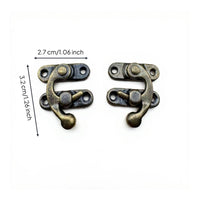 Hasp Lock, Vintage Bronze Clasp, Jewelry Box Latch, Decorative Hardware for Wooden Case, Cabinet, Organizer
