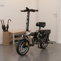 Powerful Brushless Engine Foldable Electric Bike Shock Absorption System Folding Electric Bike Aluminum Alloy Frame Fast Charging for Designated Drivers, Commuters