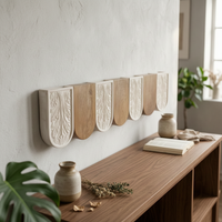 Decorative Wall Cabinet Floral Relief Wall-Mounted Wooden Cabinet French-Design