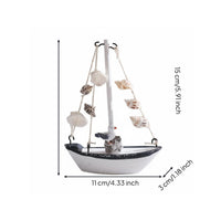 Wooden Sailboat Ornament Handmade Wooden Sailboat Model Handmade for Bathroom