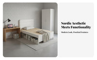Space-Saving Design High-Leg Slatted Bedstead Minimalist aesthetic foundation Bed Frame No Box foundation Needed Bedroom Furniture robust Duty for Homeowners, partners, Apartment Dwellers, Small Living Spaces, House, Guest Room