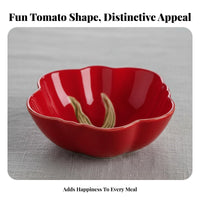 Tomato Shaped Plate Smooth Glaze Produce Motif Tableware Festive Serving Platter for Party