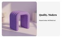 U-Shaped Sherpa Stool Multifunctional Vanity Seat Sturdy Frame for Photographers