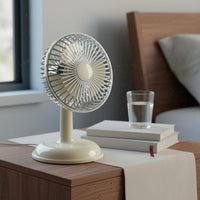Retro Desk Fan Adjustable Angle Rechargeable Table Fan for Office