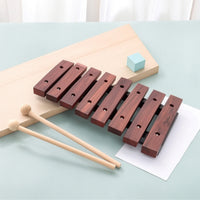 8-Note Xylophone with Mallets Smooth Wooden Xylophone Resonant Percussion Instrument Warm for Children