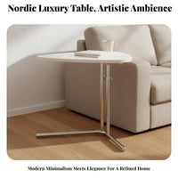 Nordic Design Adjustable C-Frame Table Minimalist Design Adjustable C-Shaped Table Multi-Functional Home Furniture Space-Saving for Apartment Dwellers, Homeowners, Students, Living Room, Bedroom, Balcony, Small Areas