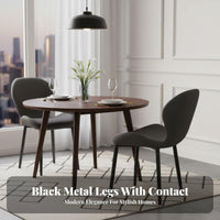 Upholstered Side Chair Ergonomic Backrest Dining Seating Space-Saving for Adults