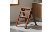 Bamboo Ladder Stool Sturdy Design Folding Ladder Heavy Duty Folding Stool for Closet