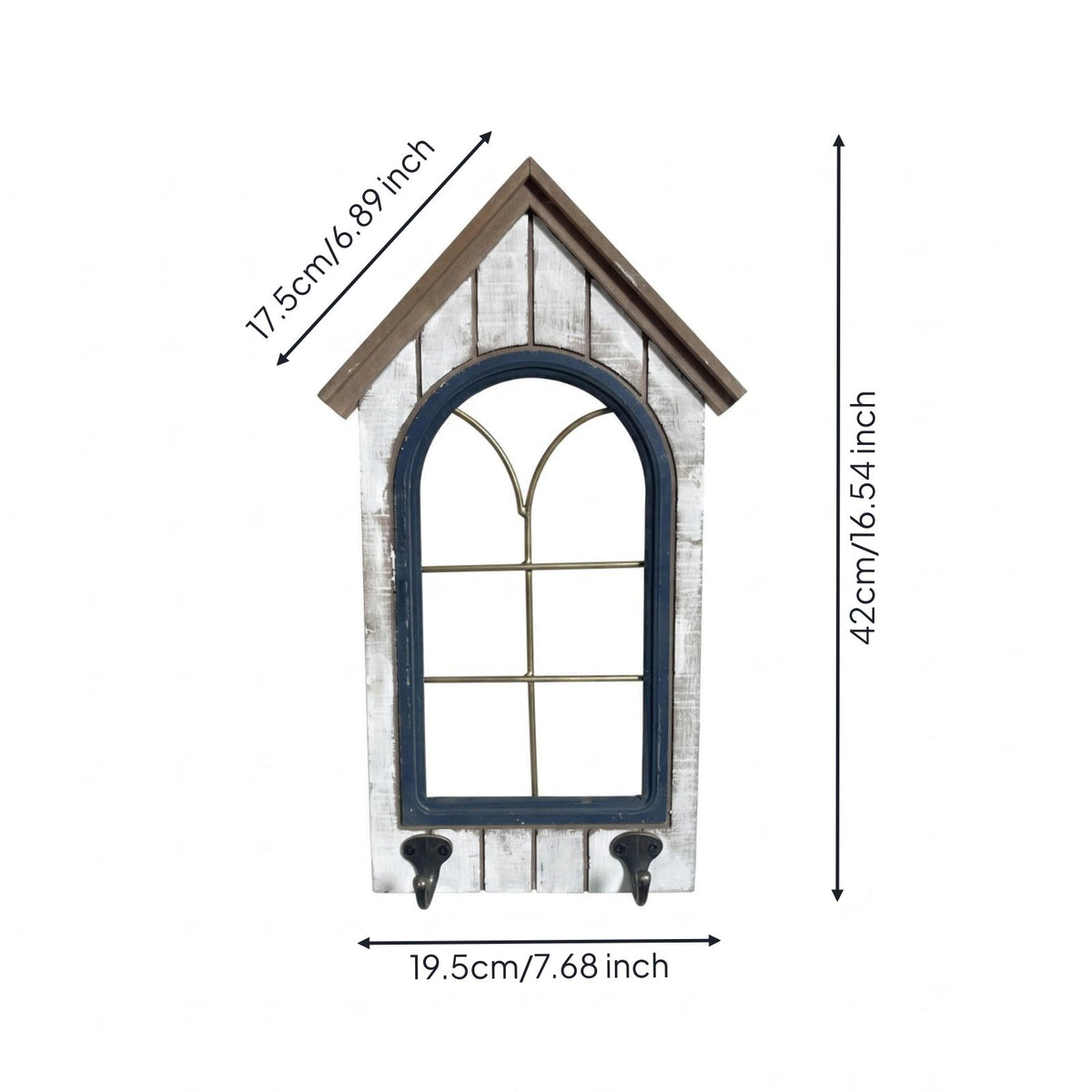 Fake Wall Opening Decor Wood and Steel-Finished Window Frame Decor Focal Point Architectural Feature for Patio