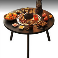 Outdoor BBQ Table Grill Fire Pit, Multi-Functional, Portable