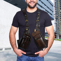 PU Leather Crossbody Bag with Backpack Straps for Adults