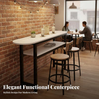 Minimalist High Top Table Sturdy Steel Frame Living Room Divider Table Space Saving Home Furniture for Homeowners, Adults, Cafe, Dining Area, Entryway