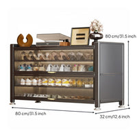 Multi-Layer Steel Footwear Storage Unit Large Capacity Entryway Shoe Storage Cabinet Dustproof for Homeowners, Apartment Dwellers, Hallway