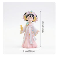 Elegant Resin Figurine Serene Woman Figurine with Robe Graceful Statuette Compact for Collectors