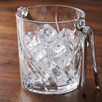 Thickened Glass Ice Bucket with Tongs for Home, KTV, Bar, Beer, Wine, Champagne