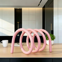 Desktop Book Rack Sculptural Spiral Loop Rack Modern Minimalist Design