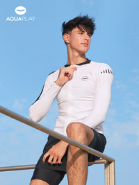 AQUAPLAY安泊来分体泳衣男长袖游泳海边度假潜水服浮潜冲浪水母服