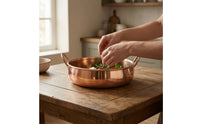 Hot Pot with Double Handles Induction-Ready Copper Pot with Handles Even Heating Cookware for Home Cooks