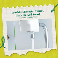 Automatic Touchless Detector Faucet, Infrared Motion Activated, Metallic Finish, Suitable for Bathroom, Kitchen, and Commercial Use