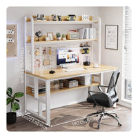 Study Desk with Bookshelf Space-Saving Design Writing Table with Pegboard Wide Desktop Workstation for Teens, Esports Participants, Bedroom, Dorm Room