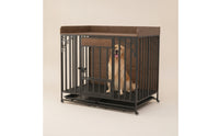 Easy to Clean Dog Crate with Pull-out Tray Sturdy Wooden Dog Crate Compact Storage Pet Cage Rustic for Bedroom